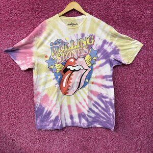Rolling Stones Hot lips Sunset Tie Dye T-Shirt XL